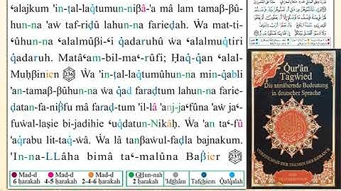 ختمة من مصحف التجويد باللغة الألمانية الصفحة رقم 38