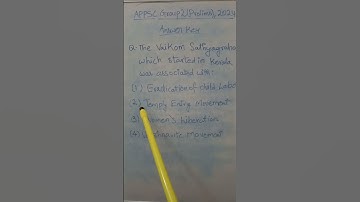APPSC Group 2 Prelims Answer Key 2024 | Vaikom Sathyagraha | Modern History | Master Learning IAS