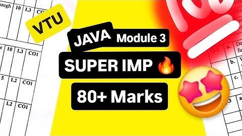 OOPS with JAVA MODULE 3 SUPER IMPORTANT💯🤩| BCS306A MODEL PAPER SOLUTIONS + PASSING PACKAGE #vtu #cse