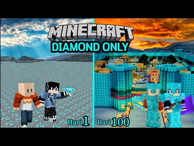 100 Hari Di Minecraft Tapi Diamond Only - Aku Bangun Istana Desa class=