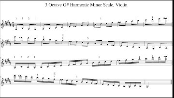 3 Octave G# Harmonic Minor Scale, Violin