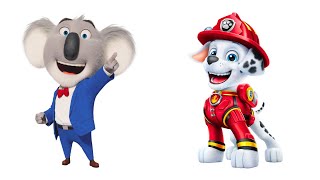 SING 2 MOVIE CHARACTERS AND THEIR FAVORITE PAW PATROL CHARACTERS!
