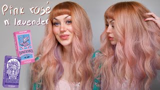 PINK STRAWBERRY ROSÉ HAIR with LAVENDER STREAKS ✨ first time trying Danger Jones Hair Dyes