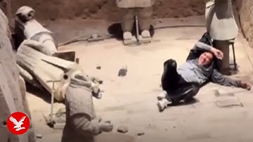 Tourist damages 2,000-year-old statues at museum after jumping fence