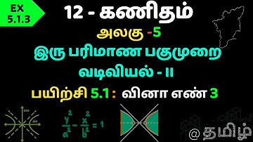 TN SAMACHEER CLASS 12 MATH CHAPTER 5 | Two Dimensional Analytical Geometry 2 |  EX 5.1.3