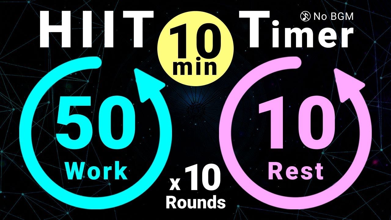 10 Minute HIIT Timer 50s Work 10s Rest 10 Rounds No BGM YouTube 10-minute-hiit-timer-50s-work-10s-rest-10-rounds-no-bgm-youtube