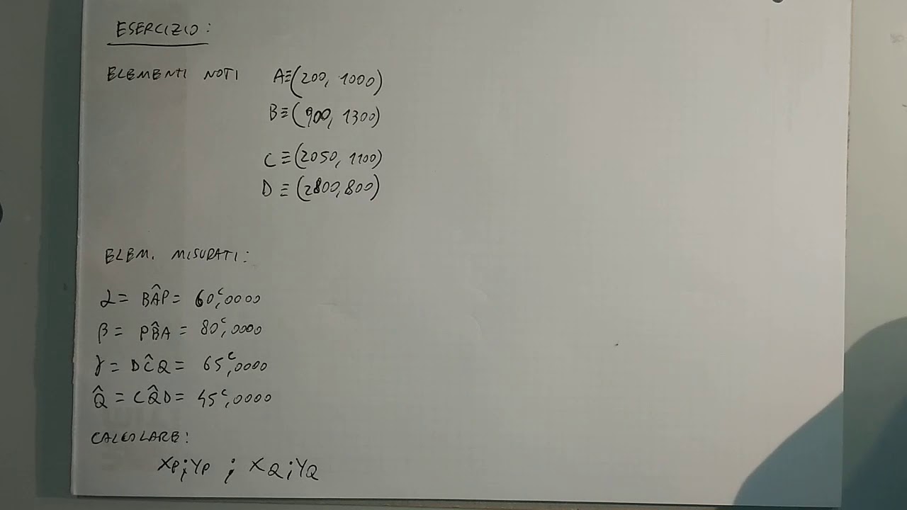 Topografia - 09/03/2020 - Video 3 - Esercitazione da svolgere a casa