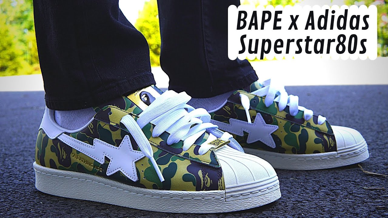 BAPE x Adidas Superstar 80s On Feet Review & Lace