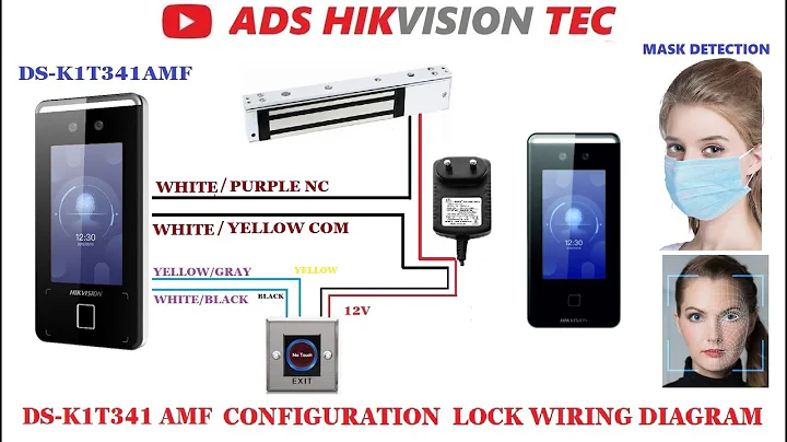 DS-K1T341AMF Face Recognize Access Control  Lock Wiring Connection. Electric lock & magnetic Lock