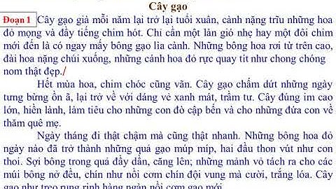 TLV 4: Đoạn văn trong bài văn miêu tả cây cối