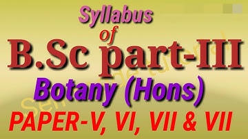Syllabus of B.sc part III Botany (Hons)