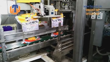 Máy đóng bao tự động hoàn toàn model TBM-A04, robot xếp bao lên pallet tự động (robot palletizer)