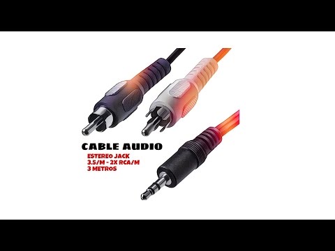 Video de Cable audio estereo jack 3.5 macho - 2x RCA macho 3 M Negro