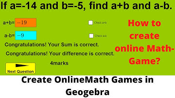 Create an online math game in GeoGebra/YP Joshi