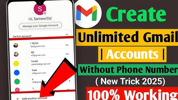 Create Unlimited Gmail Accounts Without Phone Number | Unlimited Gmail Account Create Method 2025mkr