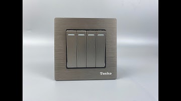 Công tắc 4 nút Tenko TK-F71B-04 Xám Xước I Tenko.com.vn