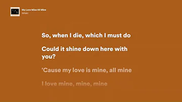 My Love Mine All Mine - Mitski (Karaoke+)