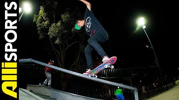 How To Backside 180 Nosegrind, Nyjah Huston, Alli Sports Skateboard Step By Step Trick Tips