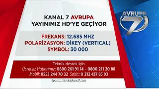 Kanal 7 Avrupa HD Frekans Bilgileri Resimi