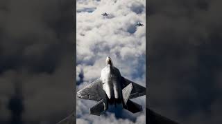 F-22 creeps up on a pair of Russian Su-33 jets. #f22 #sukhoi #usa #russia #shorts #edit #reels #fyp