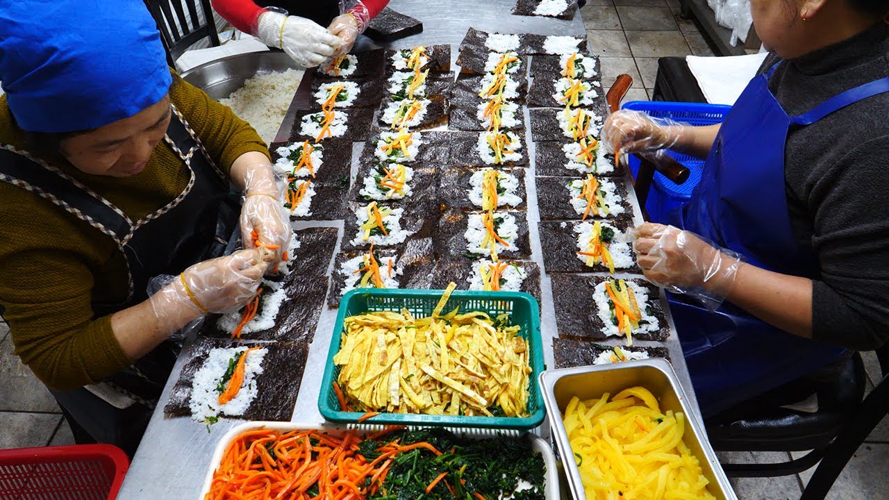47년 경력, 줄서서 먹는 꼬마김밥 - 통복시장 기운네 / mini kimbap - korean street food