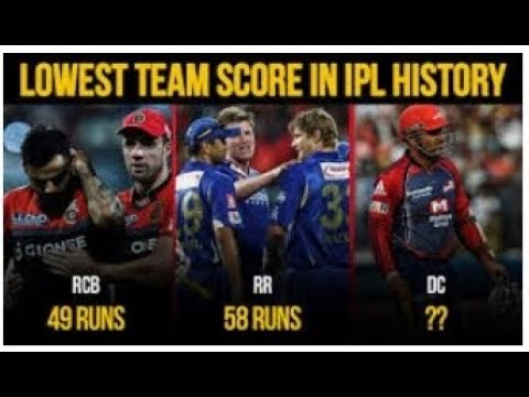 Top 10 lowest score in ipl || In IPL history of india || Top team is RCB in only 49 || Cric Info