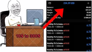how to grow small accounts | $10.39 to $300 trading Deriv synthetic indices