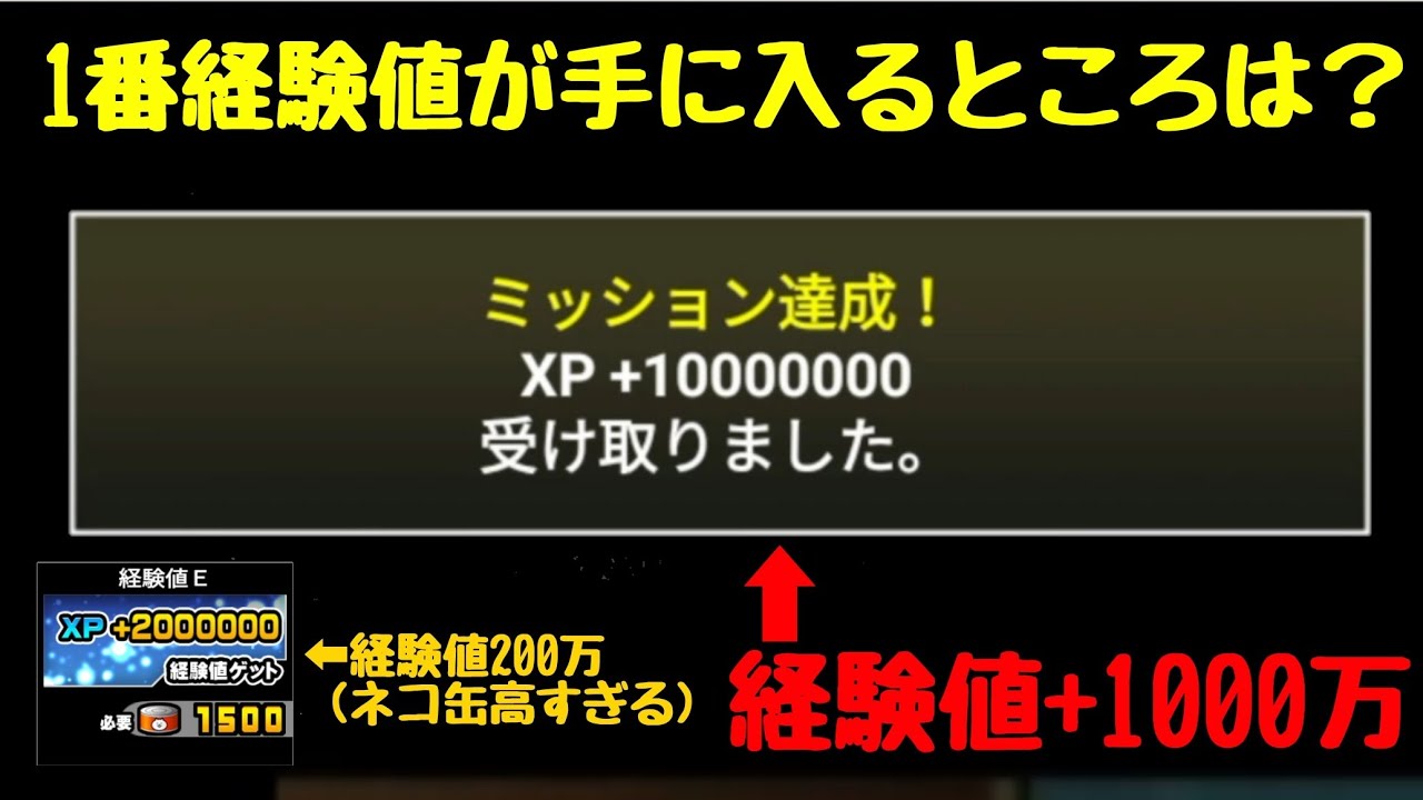 にゃんこ大戦争 1番経験値が手に入るところは 超極ゲリラ経験値越え Youtube