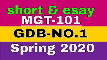 MGT 101 GDB solution | spring 2020 | learn with zaheer ul islam