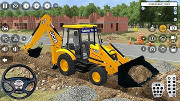 JCB Backhoe Loader Driving ( New Update ) - Bus Simulator Indonesia #22 - Android Gameplay