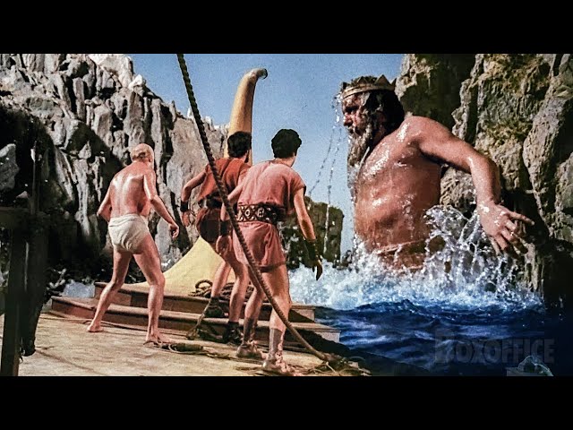 The Argonauts face Poseidon (Amazing Special Effects) | Jason and the Argonauts | CLIP class=