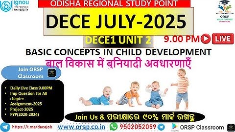 DECE1 UNIT 2 | Basic Concepts in Child Development | JULY 2025 Batch | ORSP Classroom