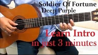 Deep Purple Soldier of Fortune Guitar Tutorial ( Intro ) - Guitar Lessons for Beginners chords