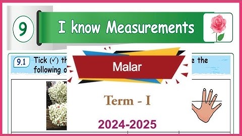 I Know Measurements,  Malar,  MATHS, Workbook Answers