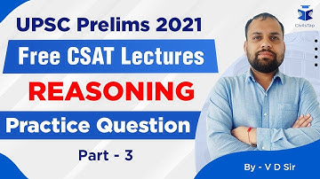 FREE Intensive CSAT Revision | UPSC Prelims 2021 | Reasoning Day 33