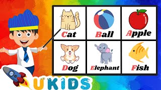 Alphabet Flashcards | ABC Flashcards for Toddlers | First Words for Baby | U-Kids