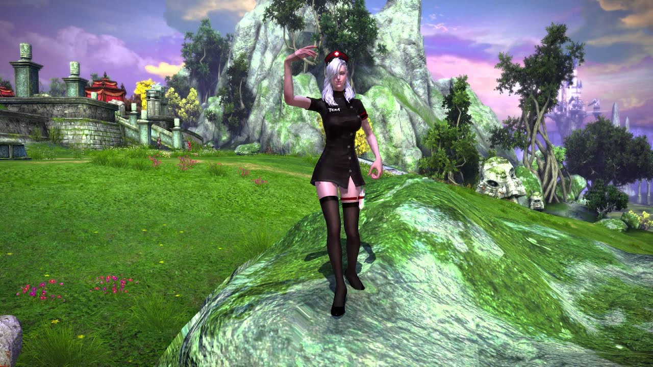 TERA - High-Elf Female - Black Nurse's Dress - YouTube