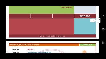 BCSL-045 Solved Assignment 2020-21||Introduction to Algorithm design Lab||IGNOU BCA 4th Semester ||