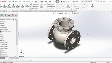 how to convert surface to solid. valve design in SolidWorks  .