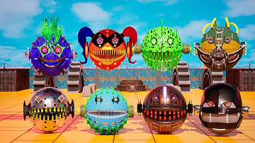 Robot Pacman Vs Monster Pacman - EPIC Battle between Robots and Monsters