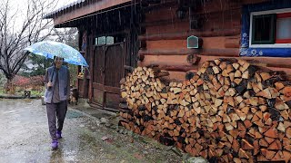 Повседневная жизнь в корейском загородном доме в горах в дождливый зимний день~!!