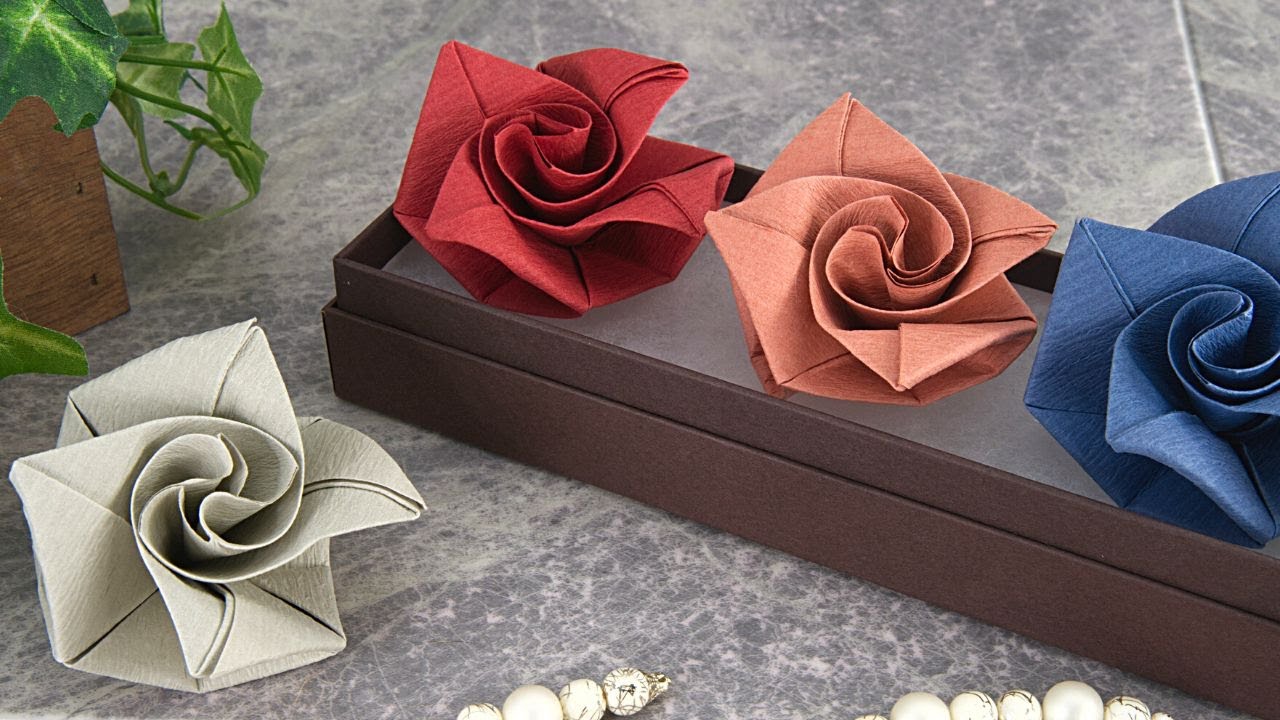 Easiest Origami Rose Ever! - How to Fold - Valentine's Day Gift 