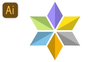 Draw 3D colorful star logo (12) (Illustrator Tutorial) — abcinformatic