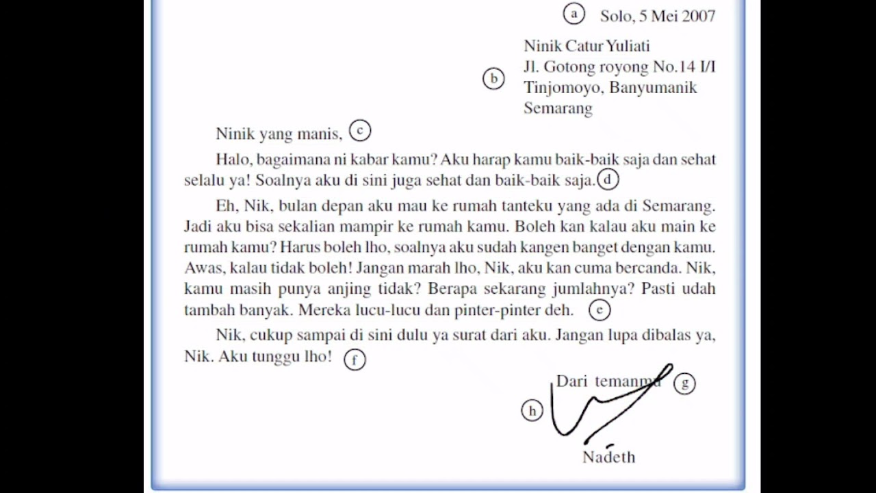 Contoh surat pribadi - YouTube