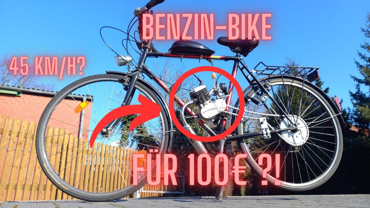 40 KMH Benzin-Fahrrad bauen für 100€?! I 2 TAKT FAHRRAD 