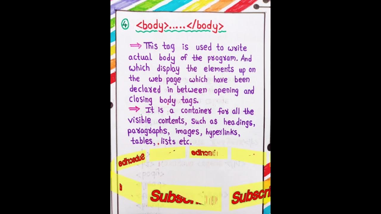 Structure of html program part 1 to part 5 in webtechnology lahari