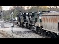 Grain Train On Steep Grade & Ambulance Responding!  Kentucky Trains, Norfolk Southern Freights