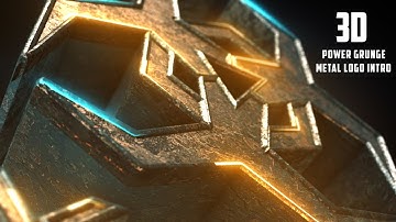 3d power grunge metal logo intro