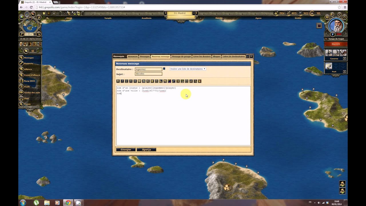 Grépolis Utiliser les BBcodes - YouTube