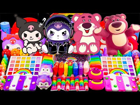 Random Slime Mix ASMR🌈Kuromi vs Lotso Relaxing With Clay Piping Bags vs Glitter, Eye Shadow